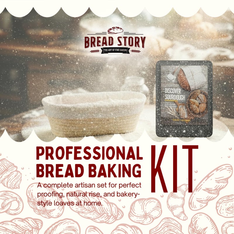 Bread Story (10x6 inch) Oval Proofing Basket Set by Bread Story Oval Brotform Handmade Unbleached Natural Cane Bread Baking Kit with Cloth Liner Bread Baking e-book Course - Image 3